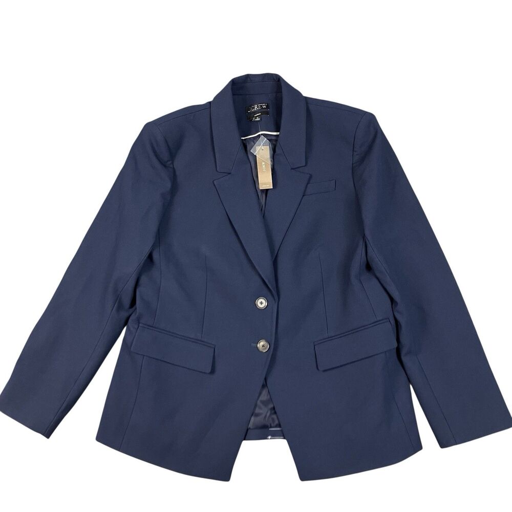 J Crew Madelyn Blazer Womens 14 Blue Four-Season Stretch Career Classic CC289